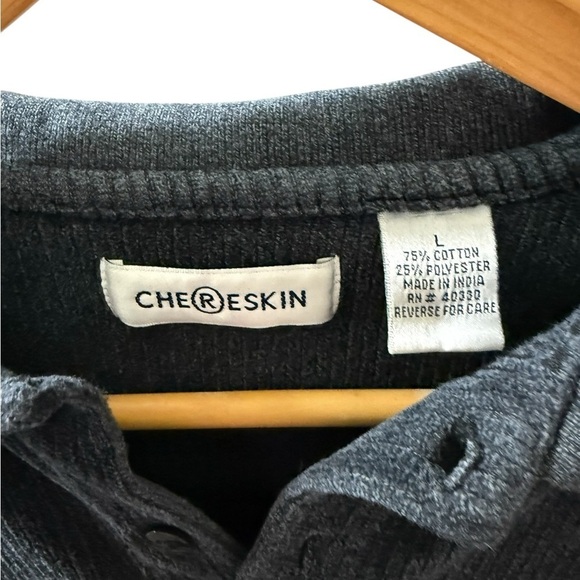 CheReskin Men’s Shirt Two Button Pullover Size L Long Sleeve  Cotton Blend - Picture 3 of 3